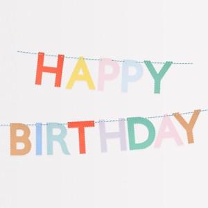 Meri Meri Scallop Bright Happy Birthday Garland (10' with excess cord - Pack of 1) - 1 of 3
