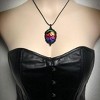 Gothic Bat Glass Pendant Necklace With Rope Chain For Punk Witch Victorian Jewelry Accessories - 2 of 4