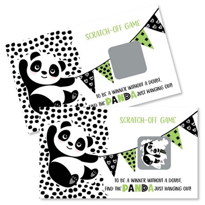 Big Dot of Happiness Party Like a Panda Bear - Baby Shower or Birthday Party Game Scratch Off Cards - 22 Count