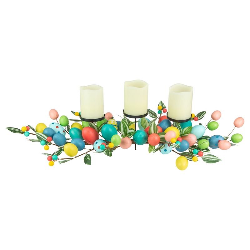 Northlight 32" Colorful Easter Egg Pillar Candle Holder Centerpiece, 3 of 7