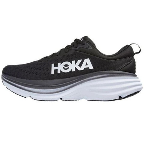 HOKA Men's Bondi 8 Running Shoes Black/White, Size 9.5