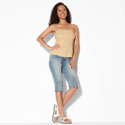 Women's Foldover Linen Blend Tube Top - Wild Fable™