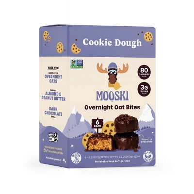Mooski Overnight Oat Bites Cookie Dough - 3.6oz/6ct