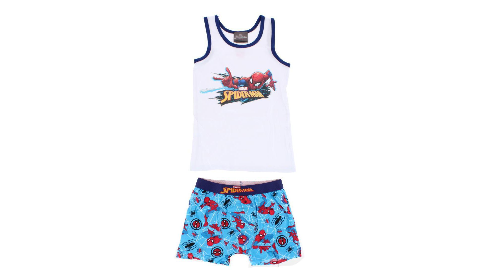 Textiel Trade Boy's Spiderman Tank and Boxer Briefs Underwear Set, 5/6, White