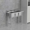 Karl Home 39 x 18 in. 3 Compartment 304 Stainless Steel Sink Kitchen Restaurant - 4 of 4