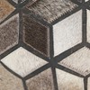 Saro Lifestyle Diamond Patchwork Hair On Leather Down Filled Pillow, 16"x16", Gray - 3 of 4