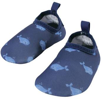 Hudson Baby Infant and Toddler Water Shoes for Sports, Yoga, Beach and Outdoors, Blue Whales