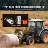 VEVOR 1/2" Flat Face Hydraulic Couplers, 1/2" NPT Skid Steer Hydraulic Quick Connect Couplers with 2 Dust Caps (ISO16028) - 3 of 4