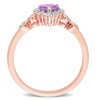 EVERLY JEWELRY | Rose Plated Sterling Silver 0.012 CT Diamond TW And 0.54 CT TGW Amethyst White Topaz Fashion Ring - 4 of 4