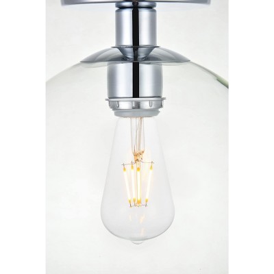 Baxter Chrome Flush Mount with Clear Glass Shade