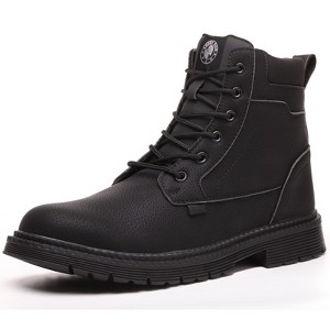 Steel Toe Boots for Men Work Boots Slip Resistant Safety Shoes Indestructible Industrial Construction Working Boots Black/Gray - 1 of 4