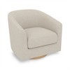 Vipbear Swivel Accent Cahir,Upholstered Modern Barrel-Curved Arm,LinenComfty Sofa Solid Wood Base Reading Bedroom,Club Living Room Chair - 2 of 4