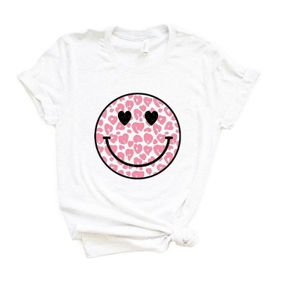 Simply Sage Market Women's Leopard Heart Eyes Smiley Short Sleeve Graphic Tee