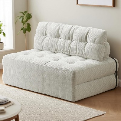 Folding Sofa Bed, Floor Folding Couch with Pillow, Futon Sofa Bed Convertible Sleeper Chair Foldable Mattress Back Support, Full, Corduroy