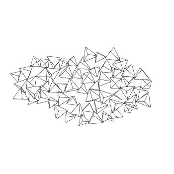 Metal Geometric 3D Triangle Wall Decor Black - Olivia & May