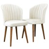 NicBex Mid Century Upholstered  Dining Chairs Set of 2 with Scallop Shaped Back,Stylish Accent Chairs for Dining Room,Living Room - 3 of 4