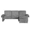94.1" Convertible Futon Sofa Bed L-Shaped Sectional Chaise with Reversible Chaise, Reclining Back Chenille Fabric-- Frevyn - 4 of 4