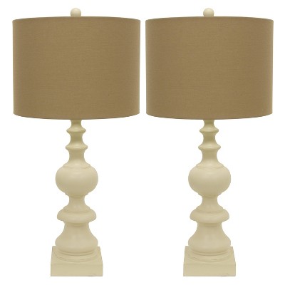 distressed cream table lamps set of 2