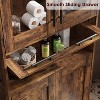Tall Bathroom Cabinet, Freestanding Storage Cabinet with Glass Doors and Adjustable Shelves and Drawers, 67" Tall Cabinet for Kitchen, Pantry - 4 of 4