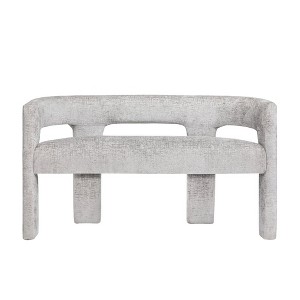 Jofran,Gwen Modern Luxury Fabric Upholstered Sculpture Bench - 1 of 4