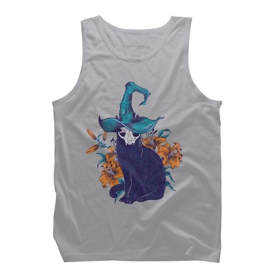 Men's Design By Humans Spooky Cat By jess1586 Tank Top