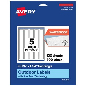 Avery Outdoor Waterproof Labels, 9.75" x 1.25" Rectangle - 1 of 4