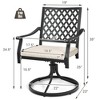Costway 2PCS Patio 360° Swivel Dining Chairs Lattice Rocker Cushioned Armrest - 2 of 4
