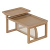 Anybear Modern 2 Pcs Nesting Rattan Wood+ MDF Coffee Table Set - 3 of 4