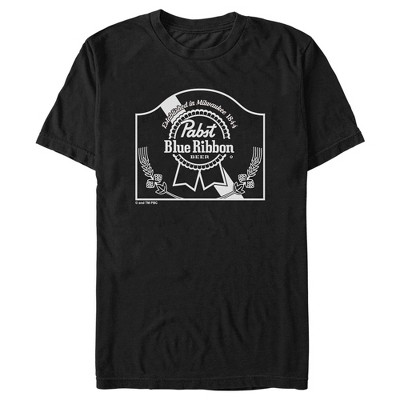 Men's Pabst Vintage Sign White Logo T-shirt - Black - Medium : Target
