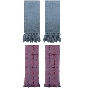 REGALWOVEN 4 Packs Cotton Absorbent Soft Decorative Turkish Bath Towel for Bathroom - 1 of 4