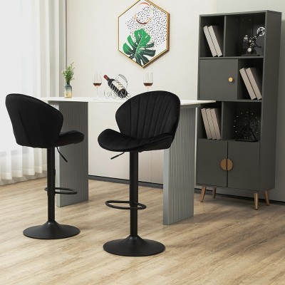 NicBex Set of 2 Bar Stools for Kitchen Island,Counter Bar Stools with Back and Footrest,Bar Chairs for Dining Rooms,Kitchens,Blue/Black/Green