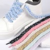 INSPIRE CHIC Flat Fuzzy Contrast Color Wide Fat Soft Fluffy Shoelaces for Sneakers 0.47 Inch 1 Pair - 3 of 4