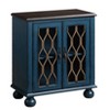 ORRD Antique Blue Console Table with Glass Doors, 2-Door Entryway Cabinet with Shelf, Farmhouse Hallway Storage for Living Room - 2 of 4