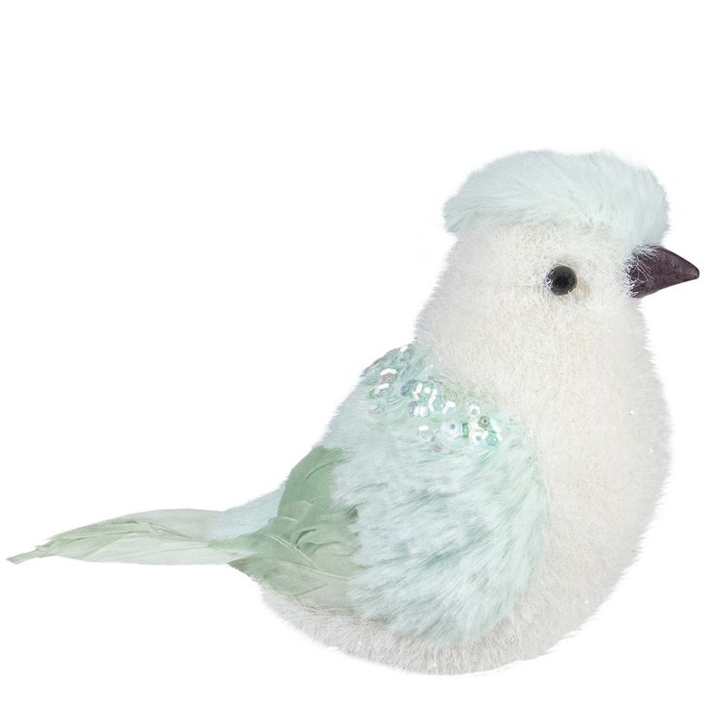 Northlight 4.25" Light Green Table Top Christmas Bird with Sequins, 1 of 5