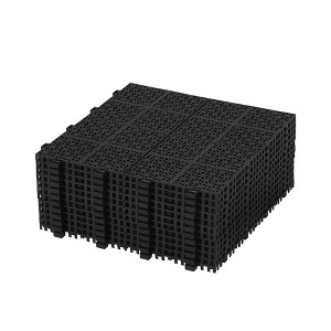 12 x 12 Inch Black Interlocking Deck Tiles Plastic Waterproof Outdoor All Weather Anti-slip , Rosette Pattern Pack of 12 - 1 of 4