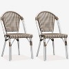 PURPLE LEAF Bistro Chair Set of 2 Hand-Woven Wicker Chairs for Outdoor Patio Porch Garden Indoor, Dining Chairs - 2 of 4