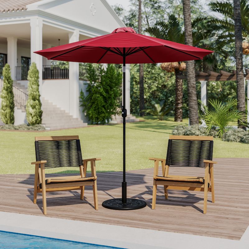 Flash Furniture Kona9 FT Round Umbrella with Crank and Tilt Function and Standing Umbrella Base, 3 of 12
