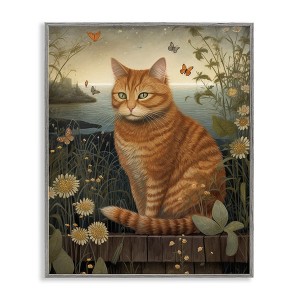 Stupell Industries Orange Cat by Pond, 24" x 30" - 1 of 4