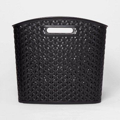 Y-Weave Medium Decorative Storage Basket Black - Brightroom™