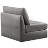 Meridian Furniture,Jacob Velvet Armless - 2 of 4