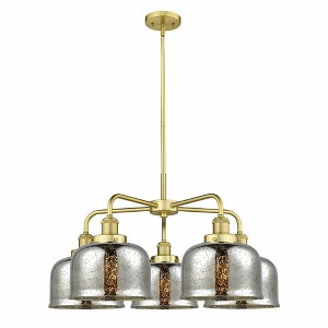 Bell - 5 Light Stem Hung Chandelier In Art Deco Style-14.75 Inches Tall and 26 Inches Wide - 1 of 1