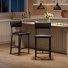 Bar Stools Set of 4, Upholstered Counter Height Bar Stools with Backrest and Footrest, Tall Bar Chairs with Thick Cushion, for Dining Room - 2 of 4