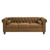 Velvet Three-Seat Chesterfield Sofa,Modern 3 Seater Couch with Nailhead Accents and Rolled Arms - The Pop Home - 3 of 4