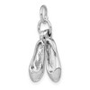 Black Bow Jewelry 14k White Gold 3D Moveable Ballet Slippers Pendant - 4 of 4