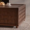 Large Square Wood Farmhouse Coffee Table with Storage - 3 of 4