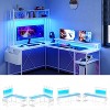 Spacious L-Shaped Gaming Desk with Customizable RGB Lights & Charging Options – Ideal for Comfort & Efficiency, Black - 2 of 4