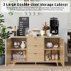 Jojoka Storage Cabinet with 3 Drawers, Modern Cabinet with Adjustable Shelf and 2 Door for Living Room,Oak - 3 of 4