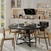 Garvee Dining Room Round Table Set for 4-6, Circle Kitchen Dining Table with Metal Base, 47 Inch Wooden Round DiningTable, Wood Kitchen Tables - 3 of 4