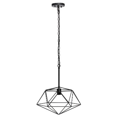 Black Geometric Metal Wire Ceiling Pendant Light