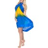 LA LEELA Summer Beachwear Sarong Swimsuit Coverups for Women Chiffon Long Beach Wraps Skirt Swim Cover Up Sheer Scarf Sarong One Size Blue,Solid - 3 of 4